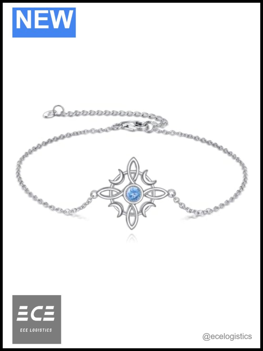 Sterling Silver Celtic Knot Bracelet Adjustable Charm Gift for Women